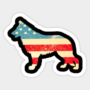 American Flag German Shepherd Sticker